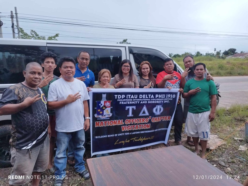 Tau Delta Phi brothers and sisters during a National Officers chapter visitation